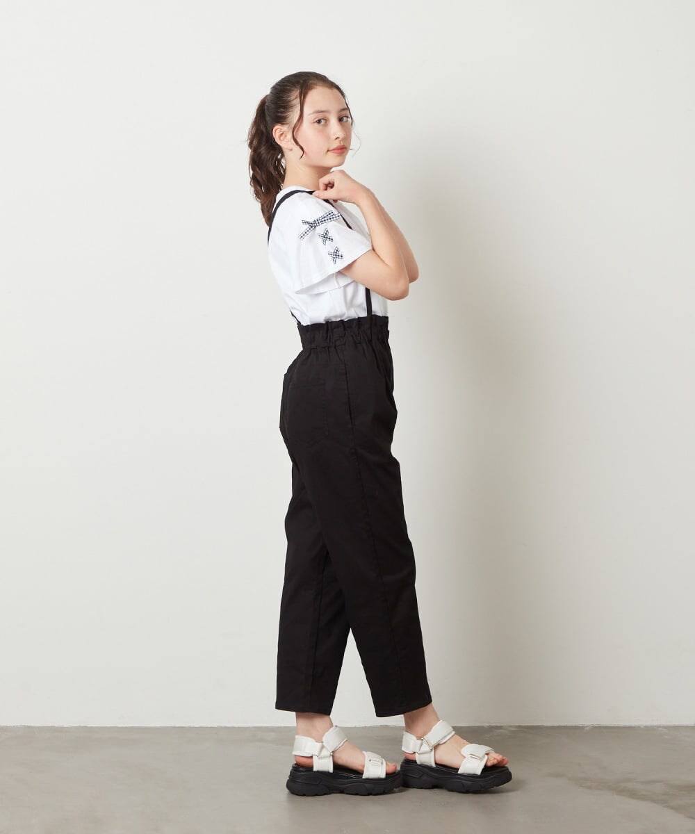 KJLGV04029 a.v.v KIDS(アー・ヴェ・ヴェ) [100-130]サスペンダー付きテーパードパンツ ブラック