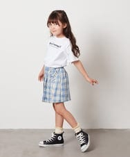 KJLGV07029 a.v.v KIDS(アー・ヴェ・ヴェ) [100-130]レースアッププリーツスカパン ブルー