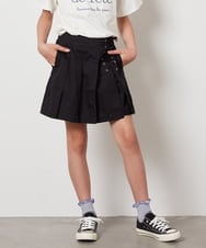 KJLGV07029 a.v.v KIDS(アー・ヴェ・ヴェ) [100-130]レースアッププリーツスカパン ブルー