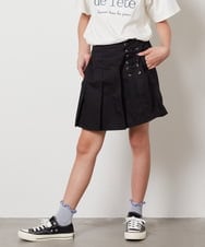 KJLGV07029 a.v.v KIDS(アー・ヴェ・ヴェ) [100-130]レースアッププリーツスカパン ブルー