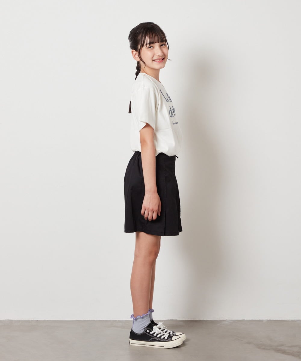 KJLGV07029 a.v.v KIDS(アー・ヴェ・ヴェ) [100-130]レースアッププリーツスカパン ブルー