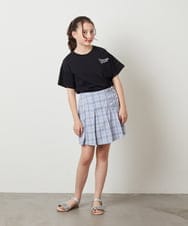 KJLGV07029 a.v.v KIDS(アー・ヴェ・ヴェ) [100-130]レースアッププリーツスカパン ブルー