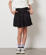 KJLGV07029 a.v.v KIDS(アー・ヴェ・ヴェ) [100-130]レースアッププリーツスカパン ブラック