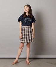 KJLGW02034 a.v.v KIDS(アー・ヴェ・ヴェ) [140-150]【セットアップ対応】ラップデザインショートパンツ ネイビー