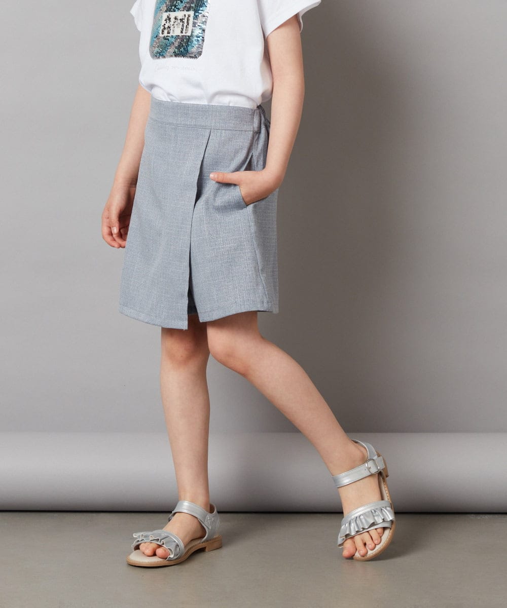 KJLGW02034 a.v.v KIDS(アー・ヴェ・ヴェ) [140-150]【セットアップ対応】ラップデザインショートパンツ ネイビー