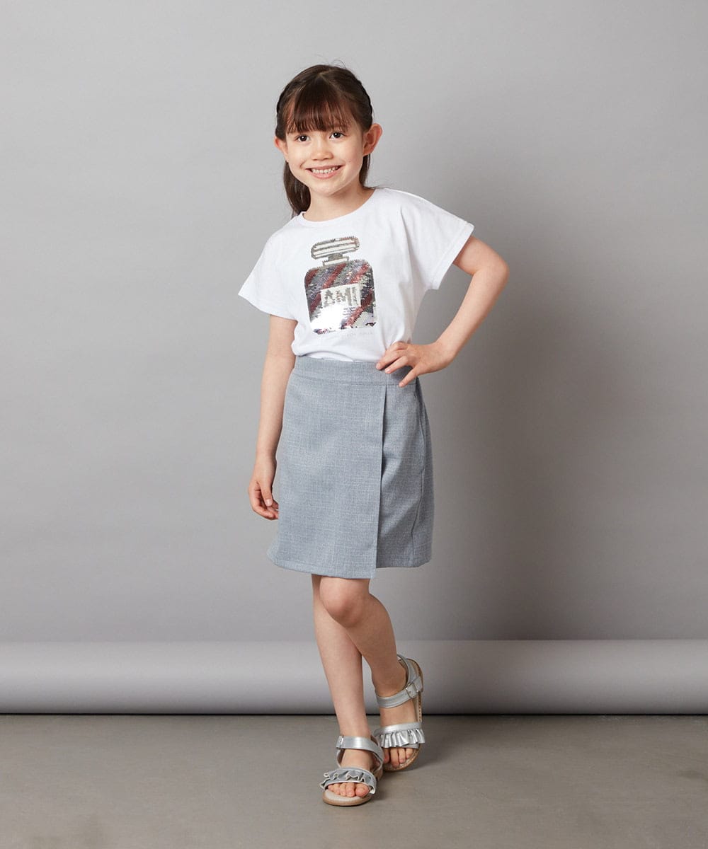KJLGW02034 a.v.v KIDS(アー・ヴェ・ヴェ) [140-150]【セットアップ対応】ラップデザインショートパンツ ネイビー