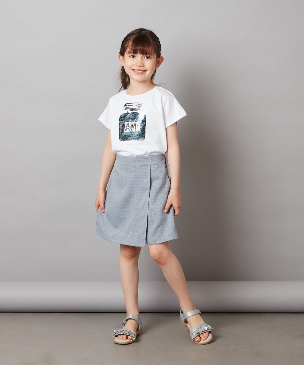 KJLGW02034 a.v.v KIDS(アー・ヴェ・ヴェ) [140-150]【セットアップ対応】ラップデザインショートパンツ ネイビー