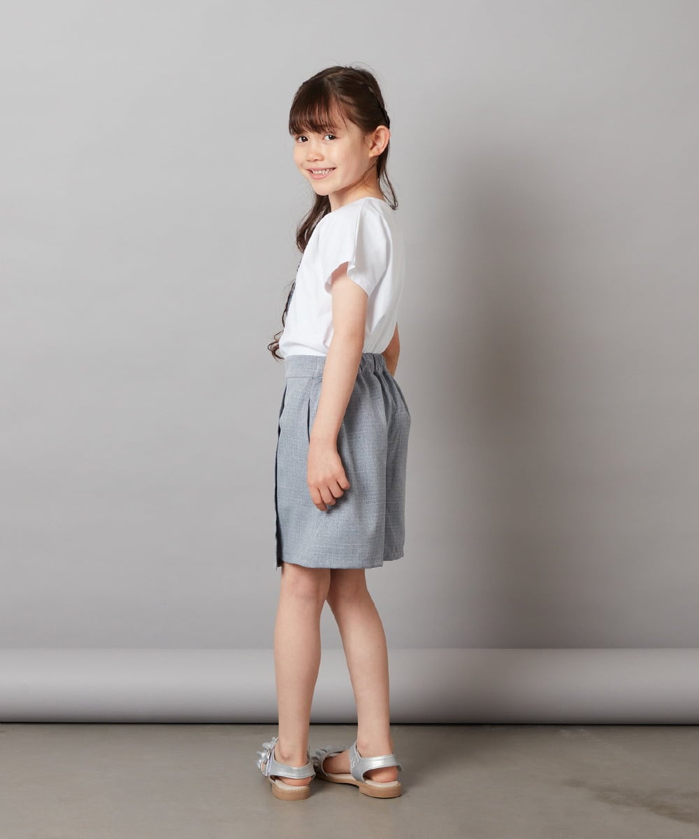 KJLGW02034 a.v.v KIDS(アー・ヴェ・ヴェ) [140-150]【セットアップ対応】ラップデザインショートパンツ ネイビー