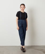 KJLGW04034 a.v.v KIDS(アー・ヴェ・ヴェ) [140-150]サスペンダー付きテーパードパンツ ブルー