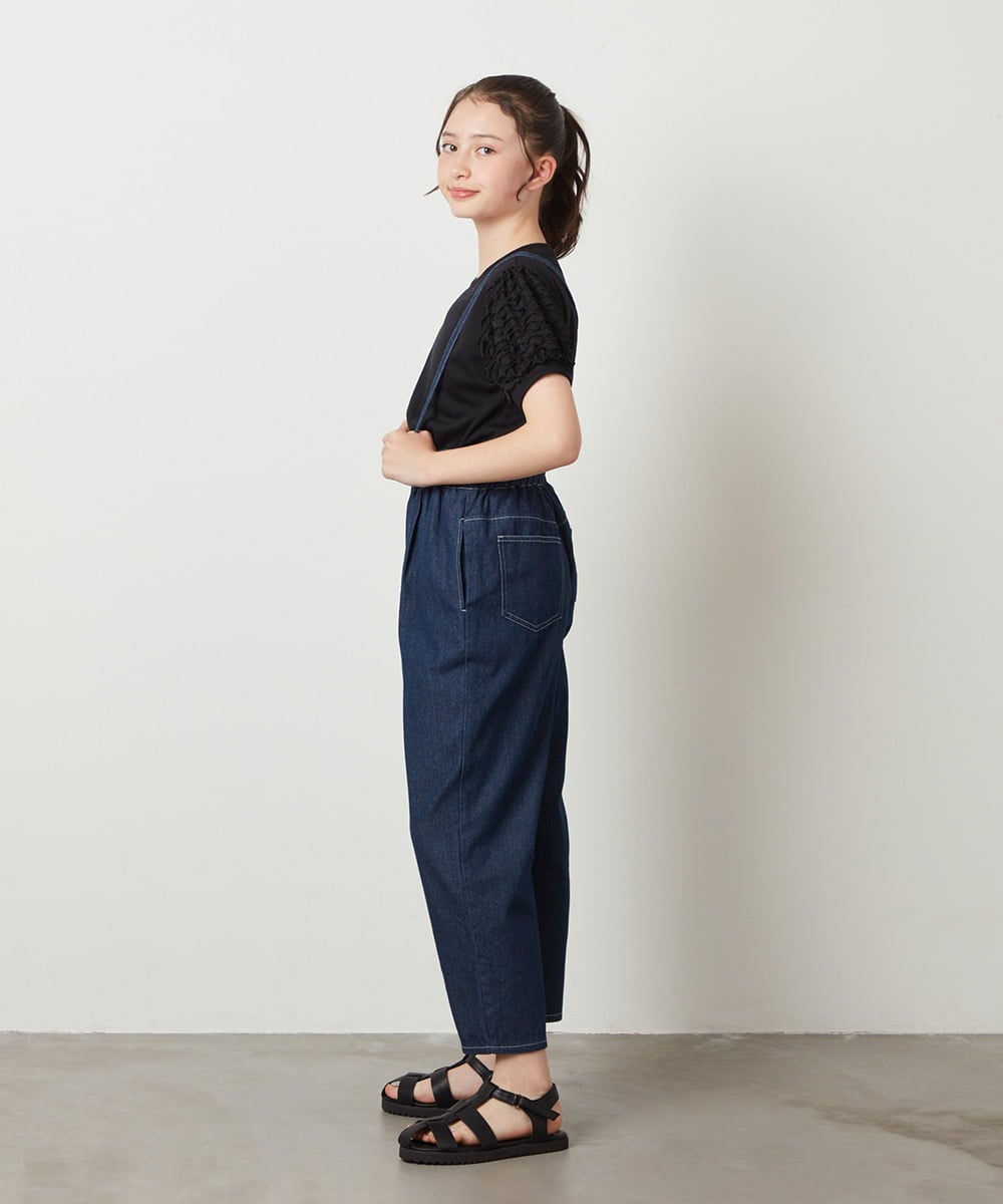 KJLGW04034 a.v.v KIDS(アー・ヴェ・ヴェ) [140-150]サスペンダー付きテーパードパンツ ブルー