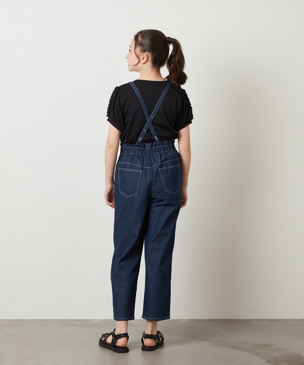KJLGW04034 a.v.v KIDS(アー・ヴェ・ヴェ) [140-150]サスペンダー付きテーパードパンツ ブルー
