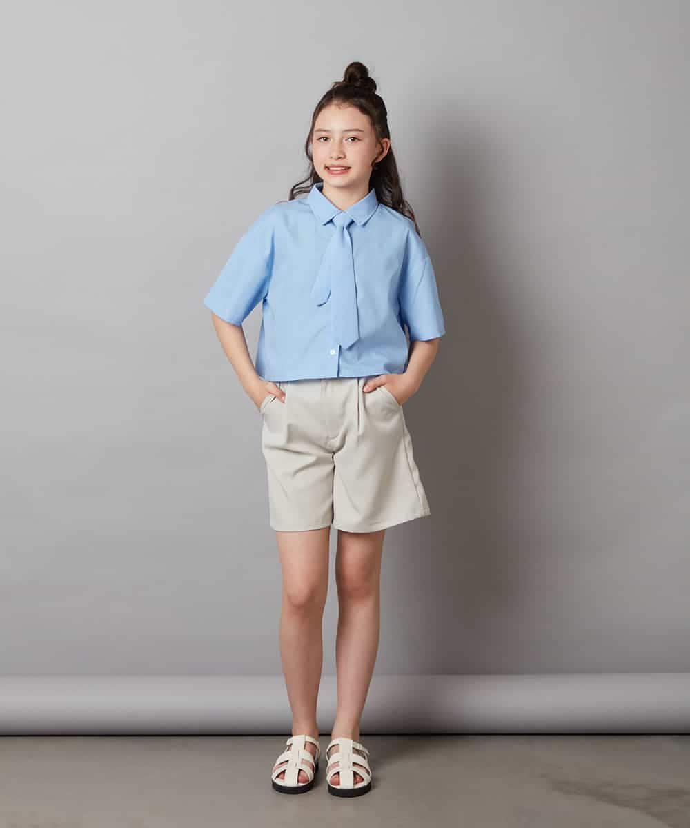 KJLGW05039 a.v.v KIDS(アー・ヴェ・ヴェ) [140-150]ワンタックショートパンツ ブラック
