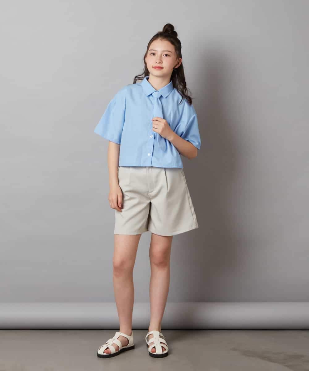 KJLGW05039 a.v.v KIDS(アー・ヴェ・ヴェ) [140-150]ワンタックショートパンツ ブラック