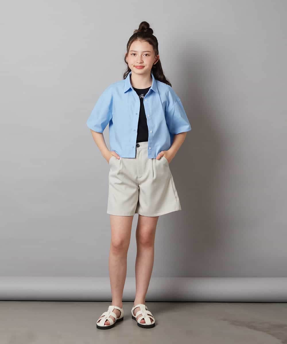KJLGW05039 a.v.v KIDS(アー・ヴェ・ヴェ) [140-150]ワンタックショートパンツ ブラック
