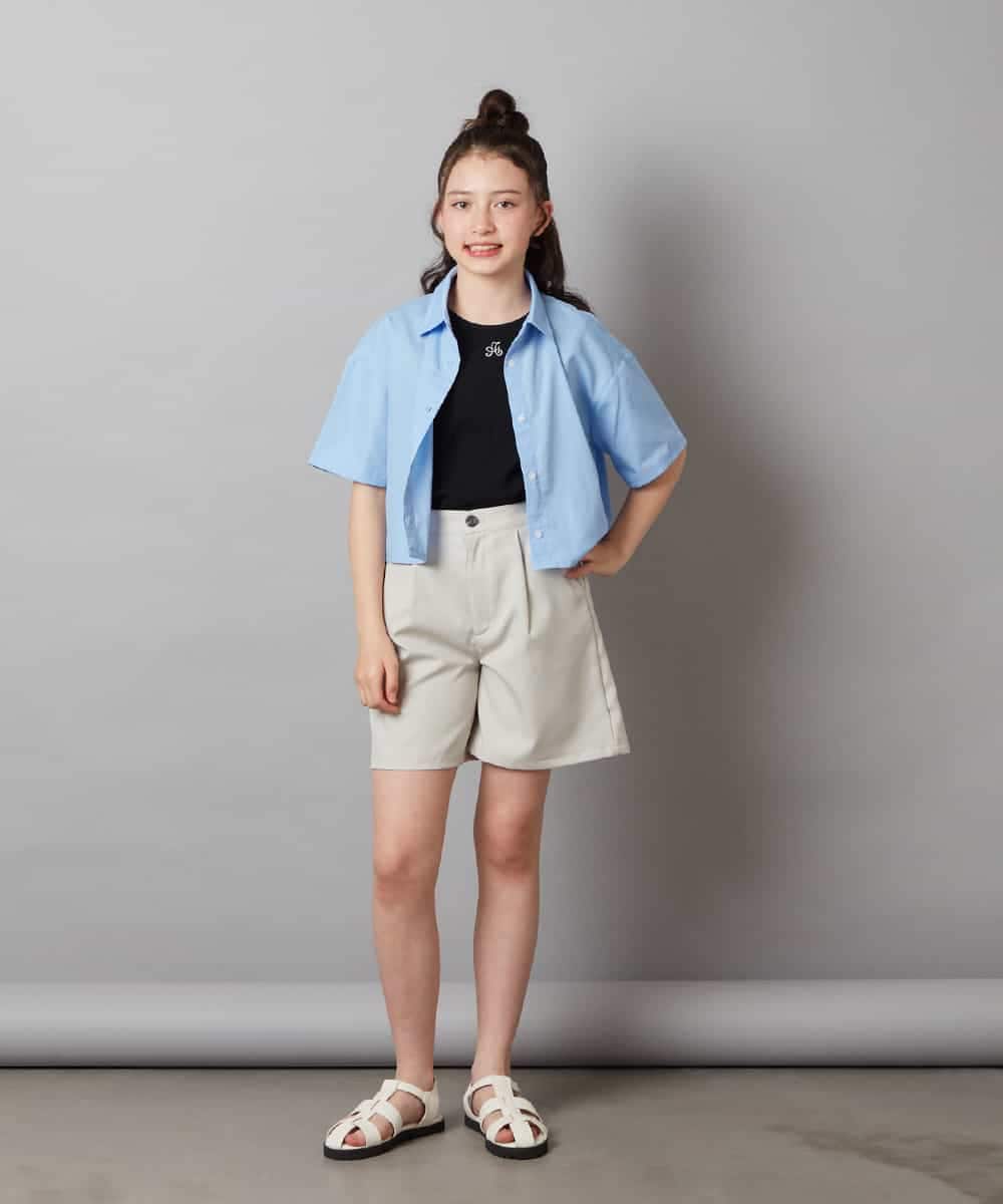 KJLGW05039 a.v.v KIDS(アー・ヴェ・ヴェ) [140-150]ワンタックショートパンツ ブラック