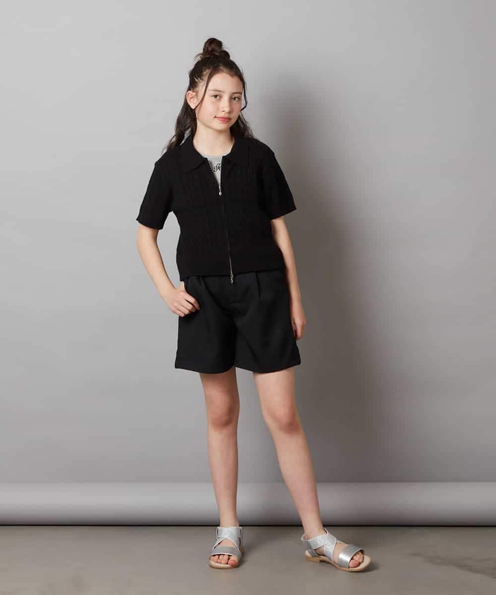 KJLGW05039 a.v.v KIDS(アー・ヴェ・ヴェ) [140-150]ワンタックショートパンツ ブラック