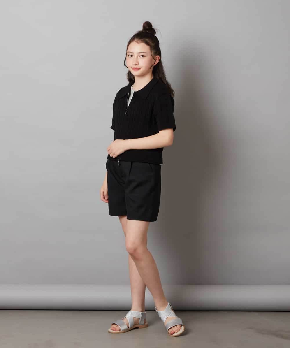 KJLGW05039 a.v.v KIDS(アー・ヴェ・ヴェ) [140-150]ワンタックショートパンツ ブラック