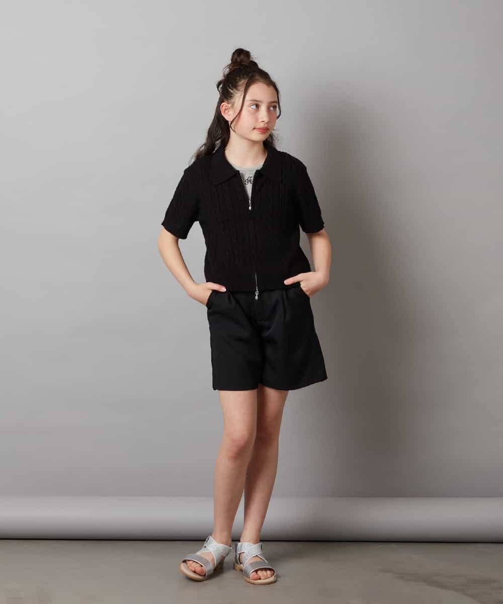 KJLGW05039 a.v.v KIDS(アー・ヴェ・ヴェ) [140-150]ワンタックショートパンツ ブラック