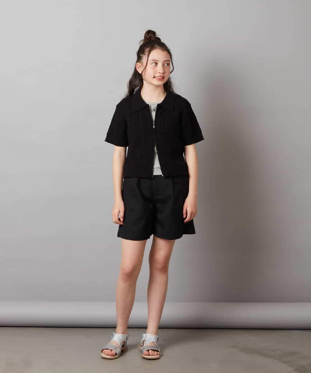 KJLGW05039 a.v.v KIDS(アー・ヴェ・ヴェ) [140-150]ワンタックショートパンツ ブラック