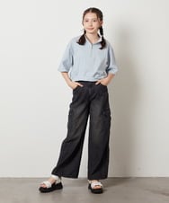 KJLGW06039 a.v.v KIDS(アー・ヴェ・ヴェ) 【ジュニア】[140-150]カーゴデニムワイドパンツ ブルー