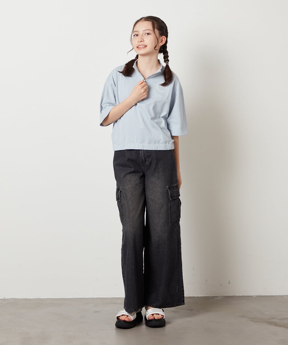 KJLGW06039 a.v.v KIDS(アー・ヴェ・ヴェ) 【ジュニア】[140-150]カーゴデニムワイドパンツ ブルー