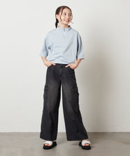 KJLGW06039 a.v.v KIDS(アー・ヴェ・ヴェ) 【ジュニア】[140-150]カーゴデニムワイドパンツ ブルー