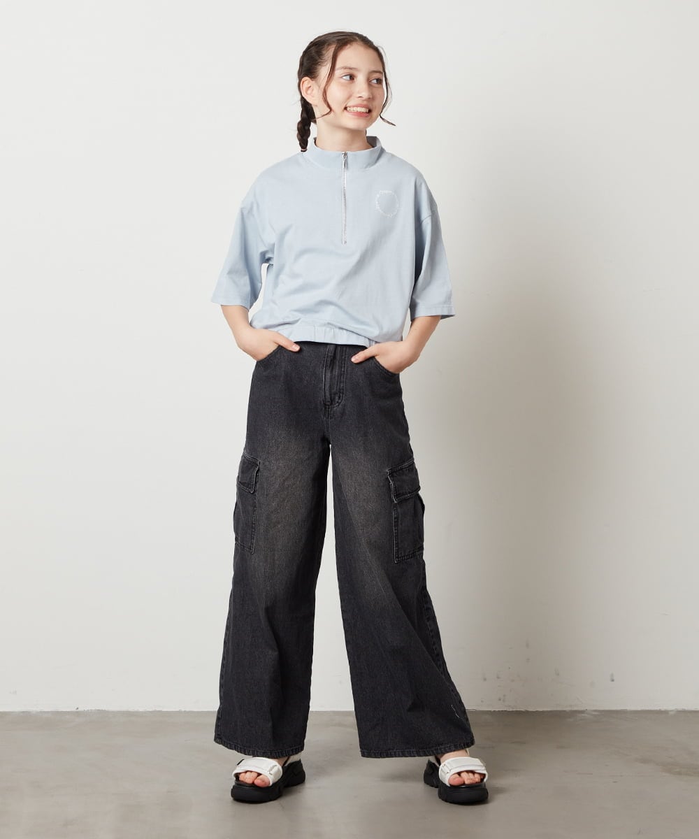 KJLGW06039 a.v.v KIDS(アー・ヴェ・ヴェ) 【ジュニア】[140-150]カーゴデニムワイドパンツ ブルー
