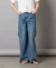 KJLGW06039 a.v.v KIDS(アー・ヴェ・ヴェ) 【ジュニア】[140-150]カーゴデニムワイドパンツ ブルー