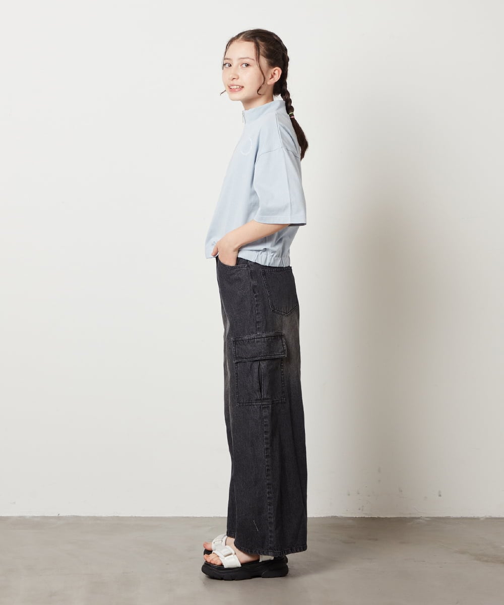 KJLGW06039 a.v.v KIDS(アー・ヴェ・ヴェ) 【ジュニア】[140-150]カーゴデニムワイドパンツ ブルー