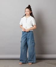 KJLGW06039 a.v.v KIDS(アー・ヴェ・ヴェ) 【ジュニア】[140-150]カーゴデニムワイドパンツ ブルー