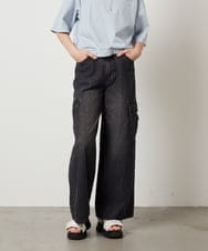 KJLGW06039 a.v.v KIDS(アー・ヴェ・ヴェ) 【ジュニア】[140-150]カーゴデニムワイドパンツ ブラック