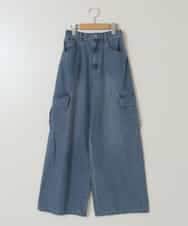 KJLGW06039 a.v.v KIDS(アー・ヴェ・ヴェ) 【ジュニア】[140-150]カーゴデニムワイドパンツ ブルー