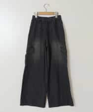 KJLGW06039 a.v.v KIDS(アー・ヴェ・ヴェ) 【ジュニア】[140-150]カーゴデニムワイドパンツ ブラック