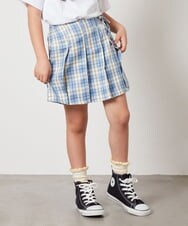 KJLGW07034 a.v.v KIDS(アー・ヴェ・ヴェ) [140-150]レースアッププリーツスカパン ライトブルー