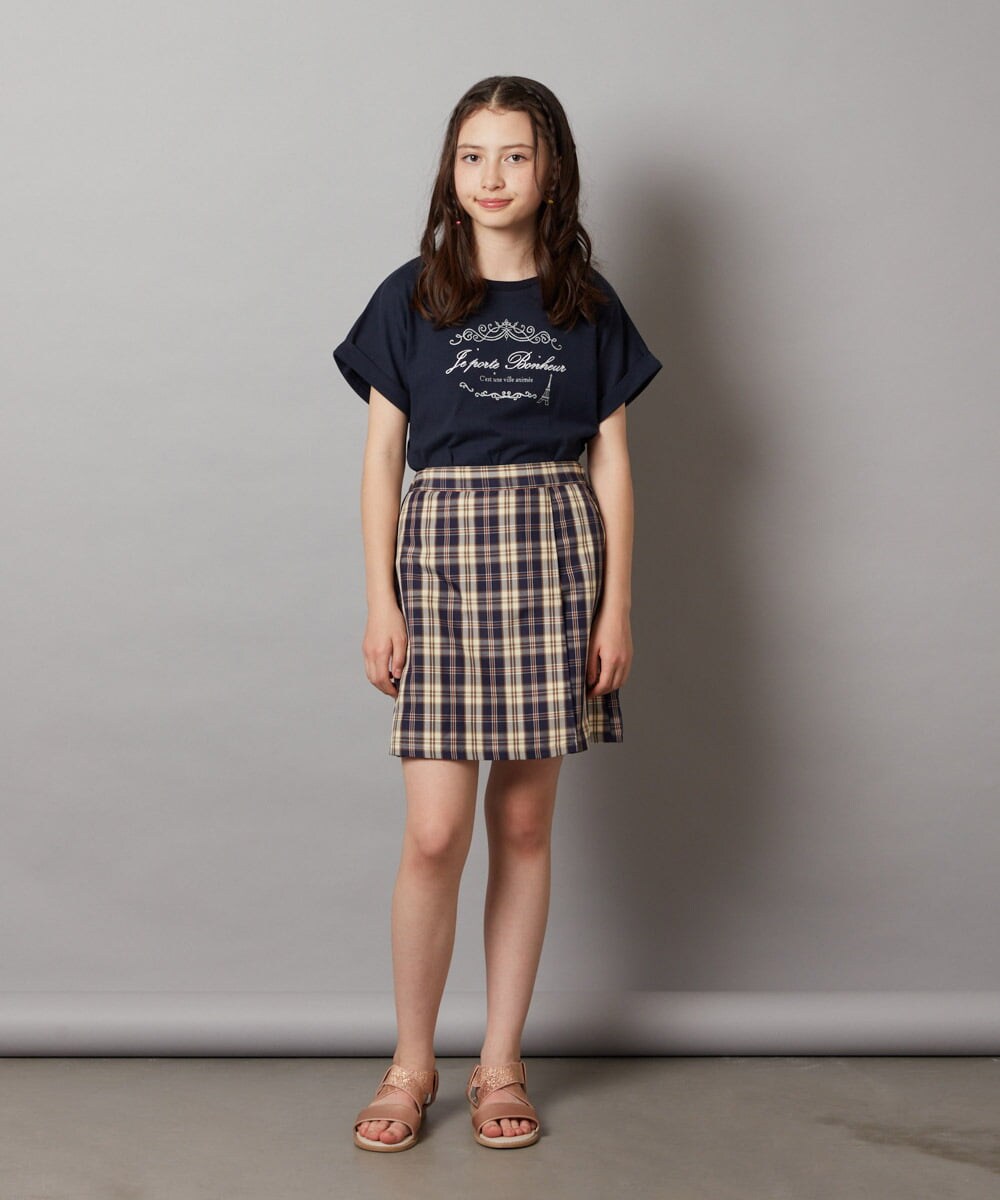 KJLGX02039 a.v.v KIDS(アー・ヴェ・ヴェ) [160]【セットアップ対応】ラップデザインショートパンツ ネイビー