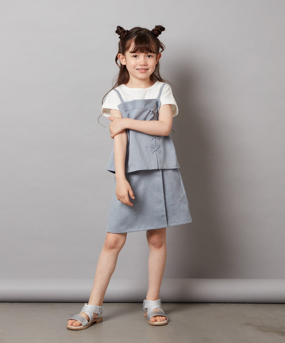 KJLGX02039 a.v.v KIDS(アー・ヴェ・ヴェ) [160]【セットアップ対応】ラップデザインショートパンツ ネイビー