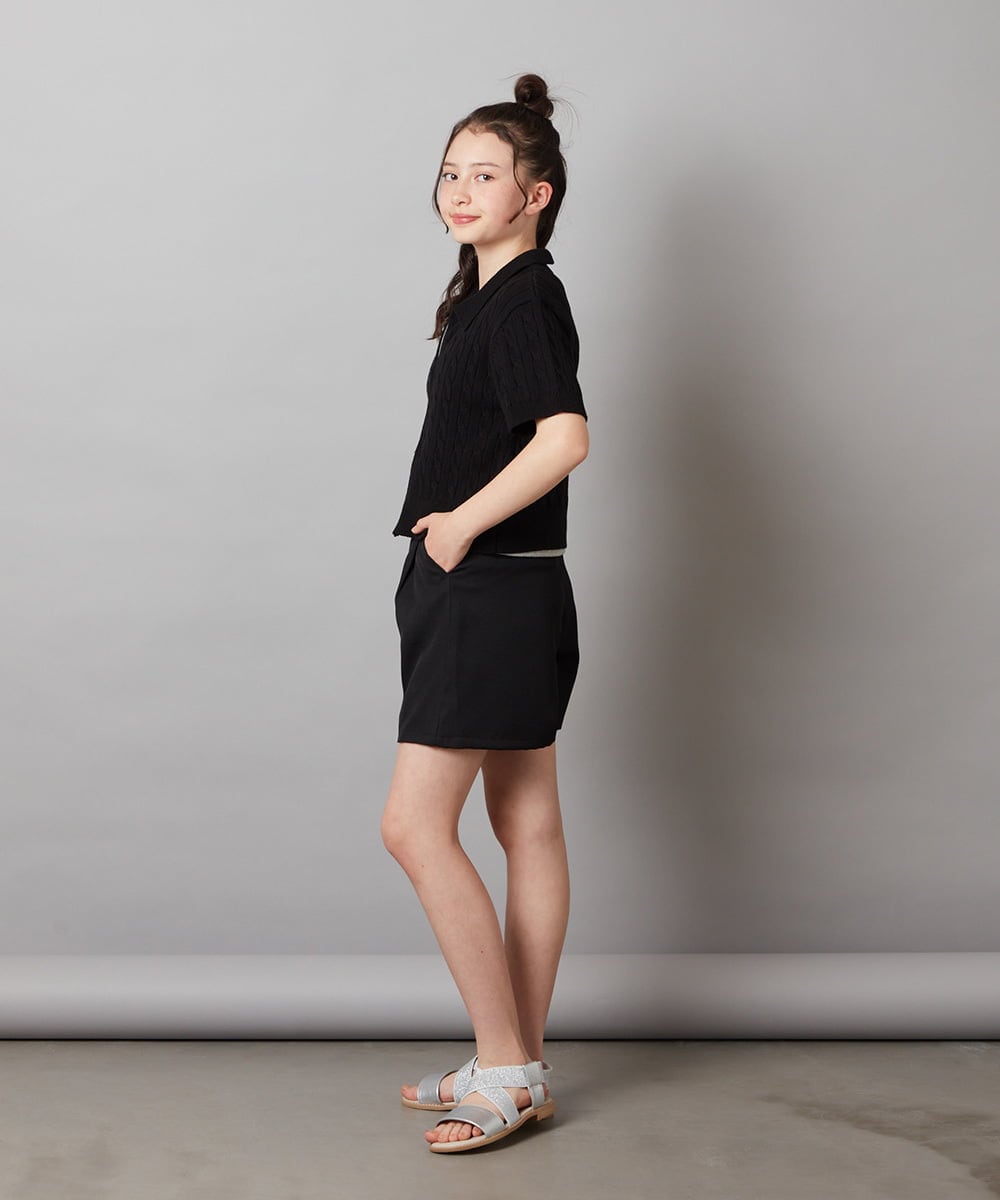 KJLGX05039 a.v.v KIDS(アー・ヴェ・ヴェ) 【ジュニア】[160]ワンタックショートパンツ ブラック