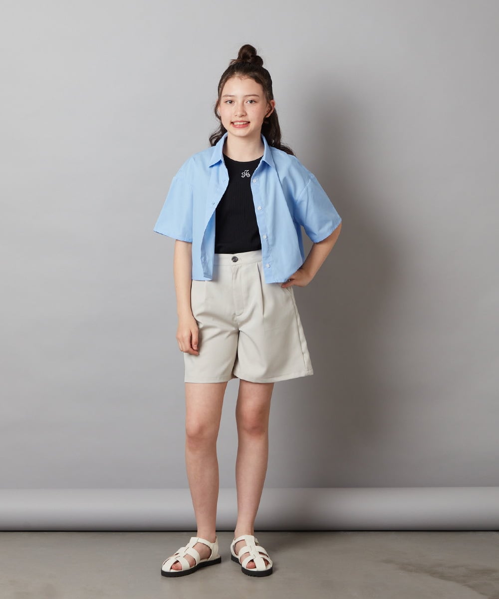 KJLGX05039 a.v.v KIDS(アー・ヴェ・ヴェ) 【ジュニア】[160]ワンタックショートパンツ ブラック