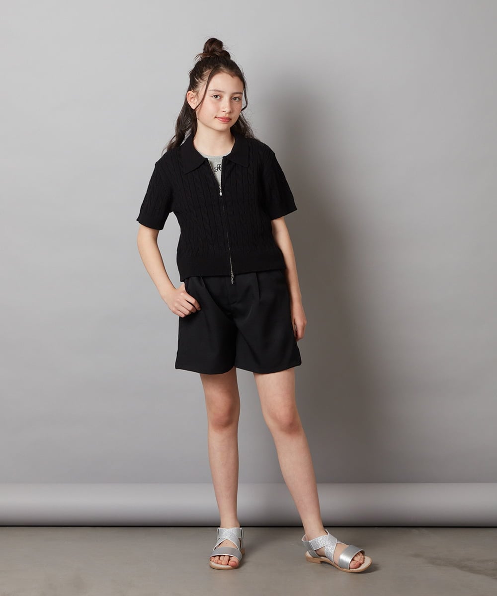 KJLGX05039 a.v.v KIDS(アー・ヴェ・ヴェ) 【ジュニア】[160]ワンタックショートパンツ ブラック