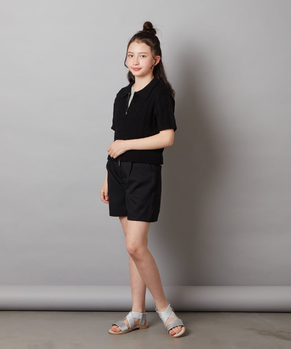 KJLGX05039 a.v.v KIDS(アー・ヴェ・ヴェ) 【ジュニア】[160]ワンタックショートパンツ ブラック
