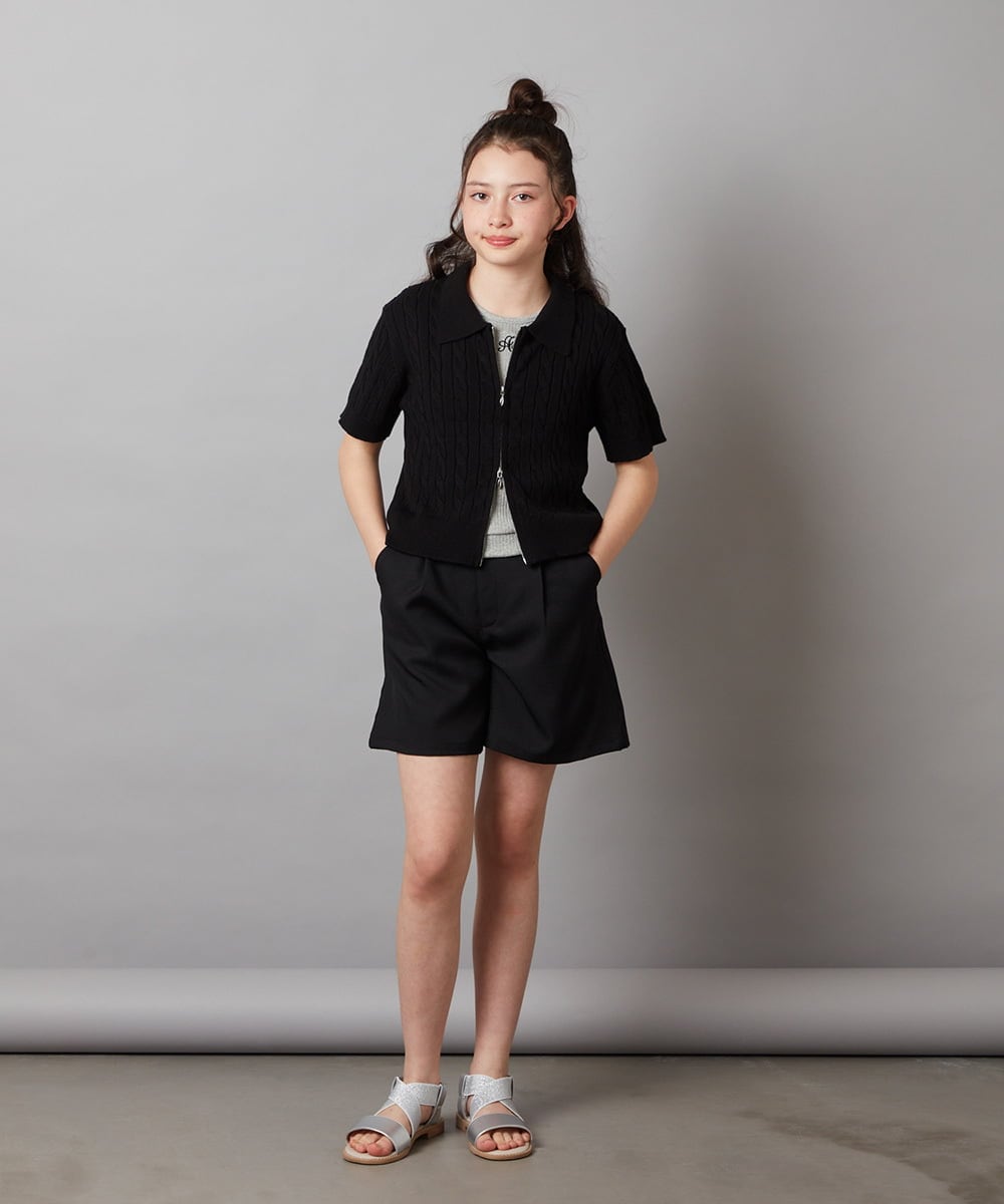 KJLGX05039 a.v.v KIDS(アー・ヴェ・ヴェ) 【ジュニア】[160]ワンタックショートパンツ ブラック
