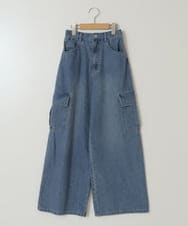 KJLGX06044 a.v.v KIDS(アー・ヴェ・ヴェ) 【ジュニア】[160]カーゴデニムワイドパンツ ブルー