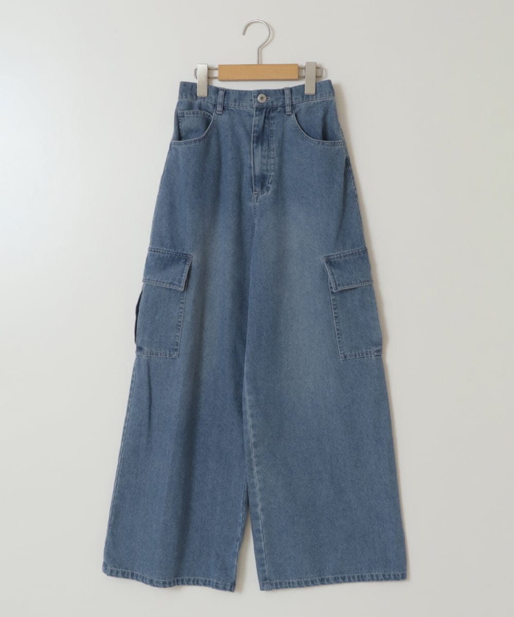 KJLGX06044 a.v.v KIDS(アー・ヴェ・ヴェ) 【ジュニア】[160]カーゴデニムワイドパンツ ブルー