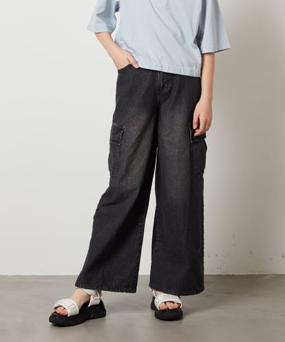 KJLGX06044 a.v.v KIDS 【ジュニア】[160]カーゴデニムワイドパンツ