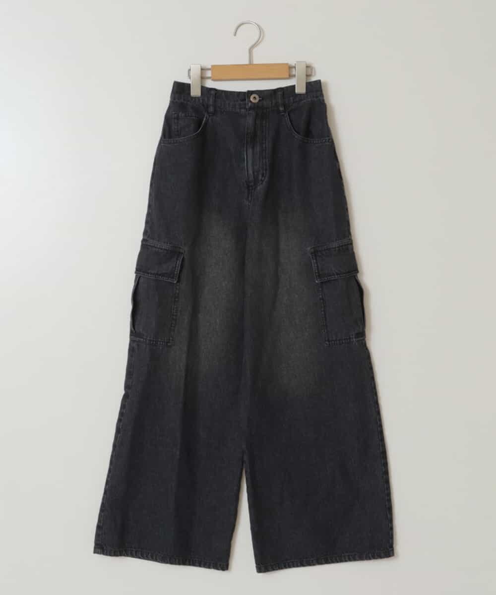 KJLGX06044 a.v.v KIDS(アー・ヴェ・ヴェ) 【ジュニア】[160]カーゴデニムワイドパンツ ブラック