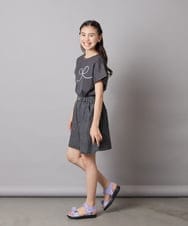 KJLHA19039 a.v.v KIDS(アー・ヴェ・ヴェ) [120-160]【接触冷感】デコデニムキュロット ライトブルー