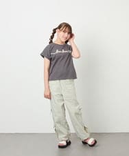 KJLHD75049 a.v.v KIDS(アー・ヴェ・ヴェ) [130-160]【冷感/速乾】スリットリボンカーゴパンツ ライトグレー