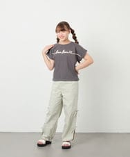 KJLHD75049 a.v.v KIDS(アー・ヴェ・ヴェ) [130-160]【冷感/速乾】スリットリボンカーゴパンツ ライトグレー