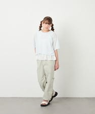 KJLHD75049 a.v.v KIDS(アー・ヴェ・ヴェ) [130-160]【冷感/速乾】スリットリボンカーゴパンツ ライトグレー