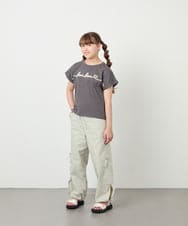KJLHD75049 a.v.v KIDS(アー・ヴェ・ヴェ) [130-160]【冷感/速乾】スリットリボンカーゴパンツ ライトグレー